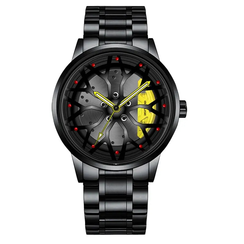 Metal Band Car Wheel Watch