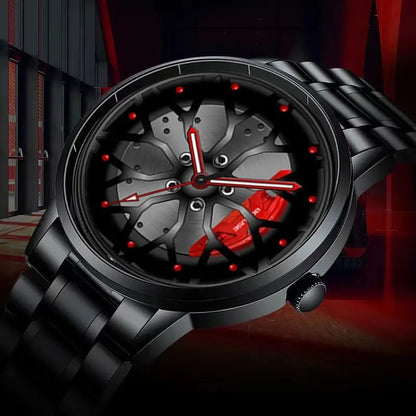 Metal Band Car Wheel Watch