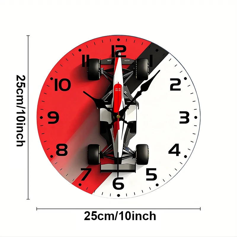 F1 Car Wooden Wall Clock