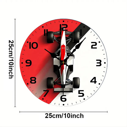 F1 Car Wooden Wall Clock