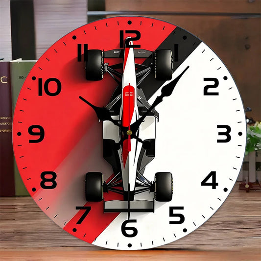 F1 Car Wooden Wall Clock