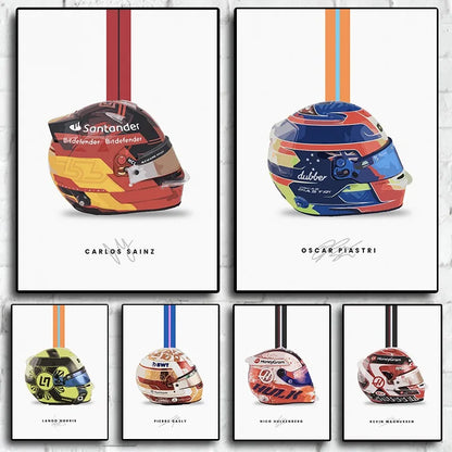 F1 Lando Norris Helmet Wall Art