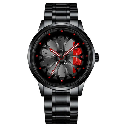 Metal Band Car Wheel Watch