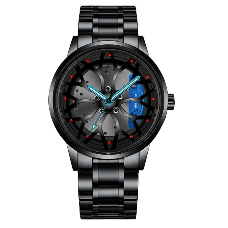 Metal Band Car Wheel Watch