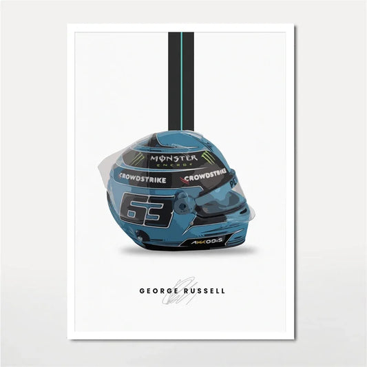F1 George Russell Helmet Wall Art