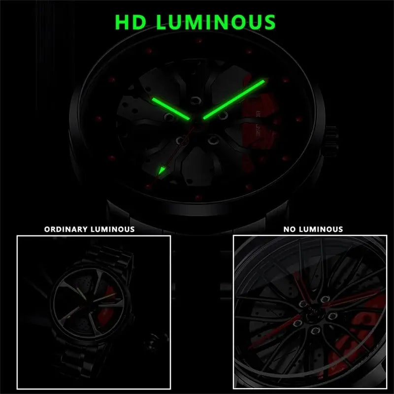 Metal Band Car Wheel Watch