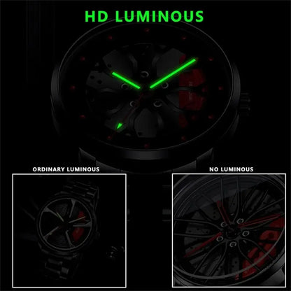 Metal Band Car Wheel Watch