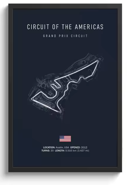Circuit of the Americas F1 Track Wall Art