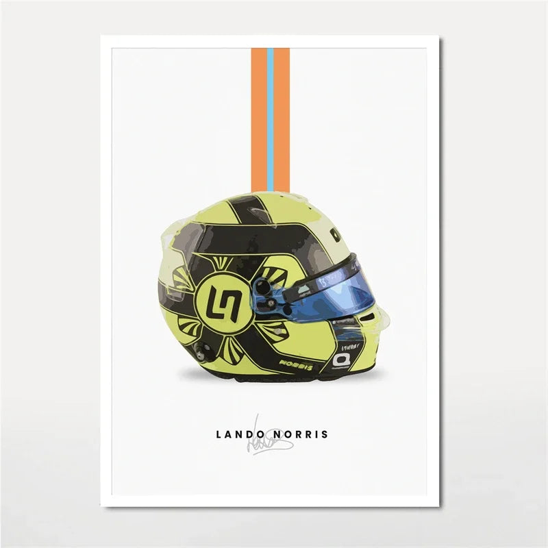 F1 Lando Norris Helmet Wall Art